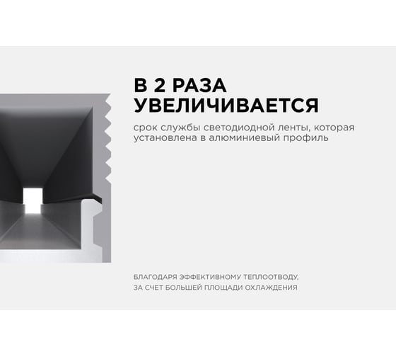 Алюминиевый профиль для Led ленты Apeyron накладной, 7,8x9мм, 2м, лента до 5мм, комплект 08-38