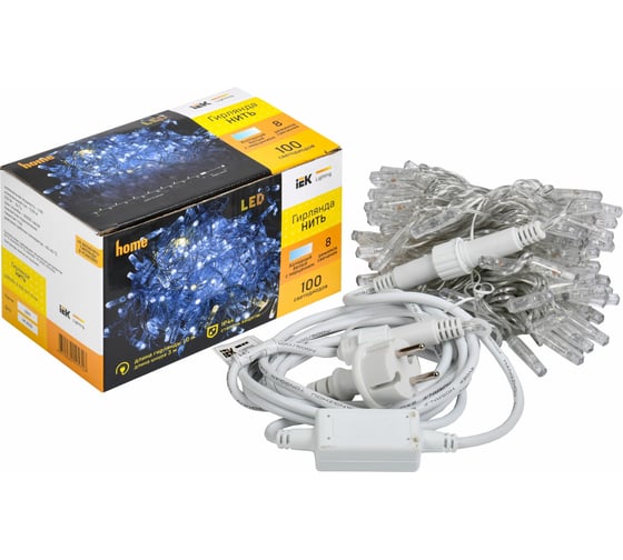 Гирлянда нить IEK 10м 100w ip44 прозрачный 230в м/т LGDU121-2-100-10-T-S-44
