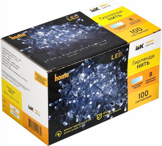 Гирлянда нить IEK 10м 100w ip44 прозрачный 230в кон. 8 LGDU111-2-100-10-T-S-44