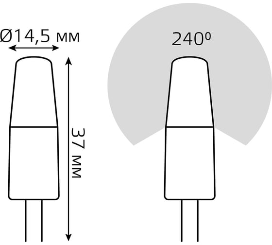 Лампа Gauss elementary g4 12v 3w 250lm 3000k силикон LED 18713