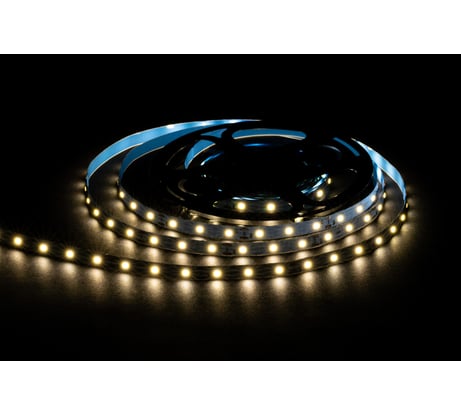 Светодиодная лента OGM 12В, 4,8Вт/м, smd2835, 60д/м, ip20, 7лм/чип, подложка 8мм, 5м, 4000к. / LSE-247