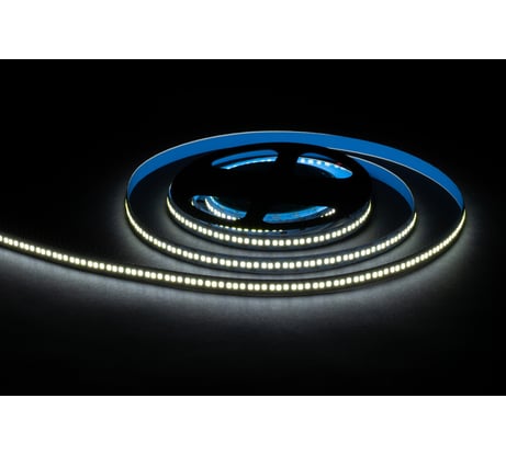 Светодиодная лента OGM 12В, 19,2Вт/м, smd2835, 240д/м, ip20, 19лм/чип, подложка 10мм, 5м, 6500к. / LSE-267