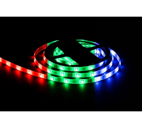 Светодиодная лента OGM 12В, 7,2Вт/м, smd5050, 30д/м, ip65, подложка 10мм, 5м, rgb. / LSE-284