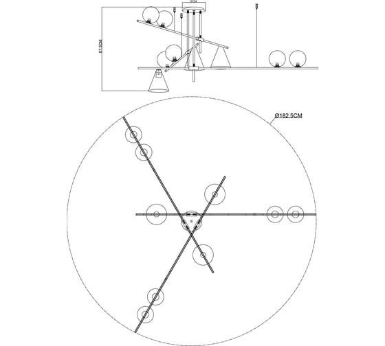 Потолочный светильник ARTE LAMP A7029PL-9BK