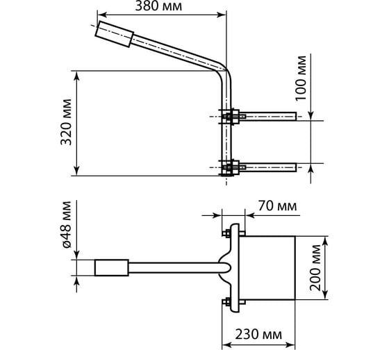 Кронштейн TDM ELECTRIC ДС-02-0,3-0,35 на опору с 2 хомутами SQ0338-0215