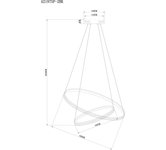Подвесной светильник ARTE LAMP A2197SP-2BK