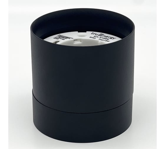 Накладной поворотный светильник truEnergy gx53 d82xh80мм ip20 черный/алюминий 21006