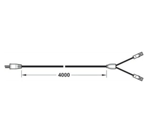 2-х канальный Hafele 12V/22AWG/черный/4.0m 833.74.749