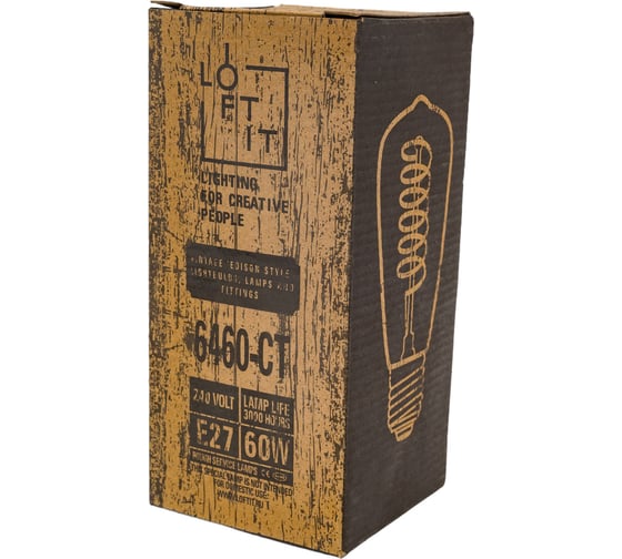 Лампа накаливания LOFT IT Edison Bulb E27 60Вт K 6460-CT