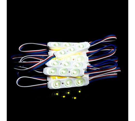 Светодиодный модуль MAKSILED 0.72вт, 12в, ip65, 3 диода 2835, rgb, 20 шт./упаковка ML-M3RGB-2835-L170 1