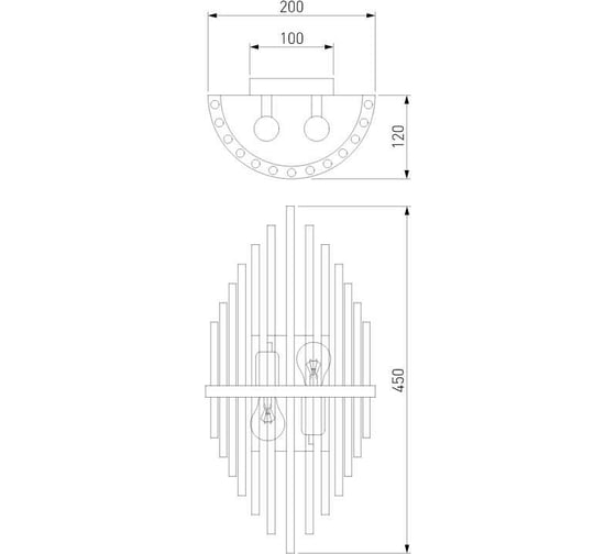 Настенный светильник Bogate's 356/2 латунь a057235