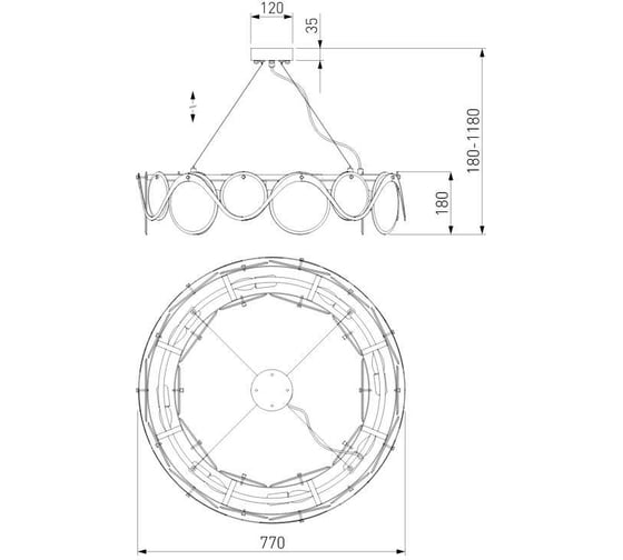 Подвесной светильник Bogate's 353/8 дымчатый a054456