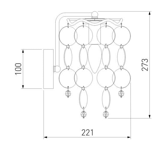 Настенный светильник Bogate's 334/1 хром a055297