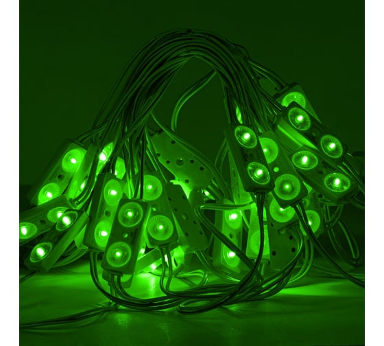 Светодиодный модуль MAKSILED 0.96вт, 24в, ip67, smd2835 2led, 80лм, зеленый, 40 шт./упаковка ML-M2SM-L-2835-G-24V 1