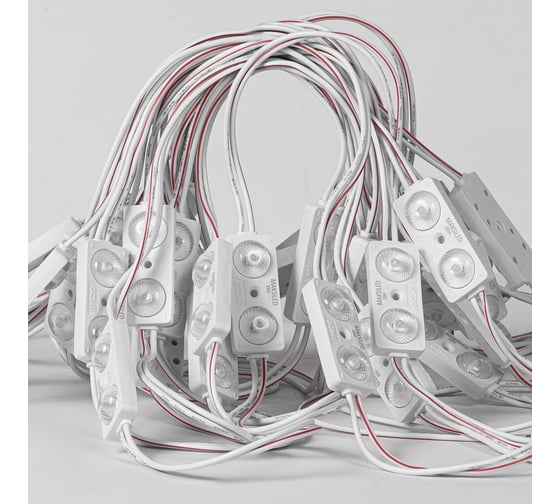 Светодиодный модуль MAKSILED 0.96вт, 24в, ip67, smd2835 2led, 20лм, синий, 40 шт./упаковка ML-M2SM-L-2835-B-24V
