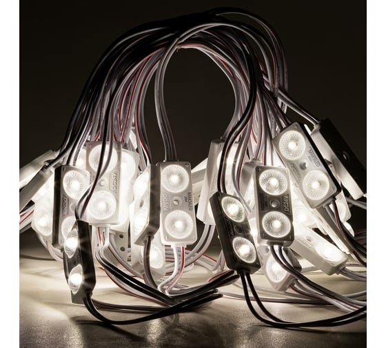 Светодиодный модуль MAKSILED 0.96вт, 24в, ip67, smd2835 2led, 160лм, нейтральный белый, 40 шт./упаковка ML-M2SM-L-2835-NW-24V 1