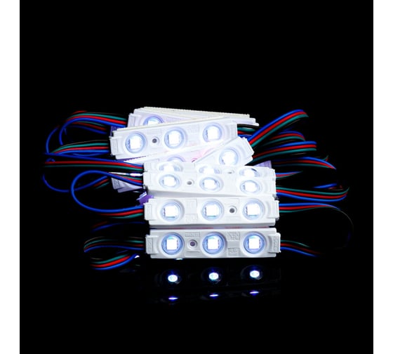 Светодиодный модуль MAKSILED 0.72вт, 12в, ip65, 3 диода 5050, rgb, 20 шт./упаковка ML-M3RGB-5050-L 1