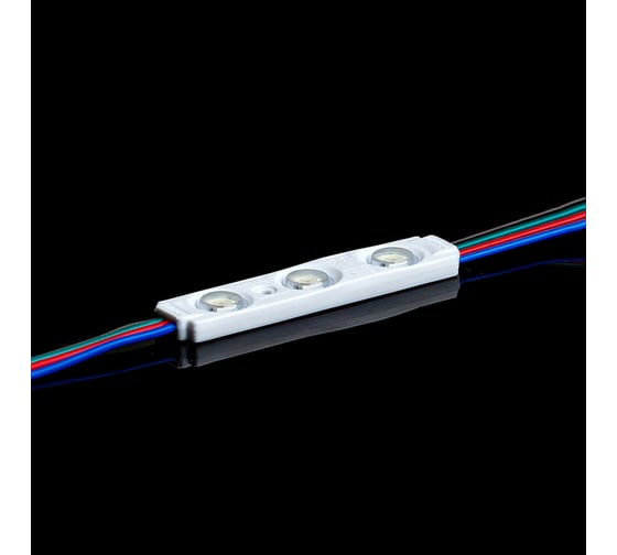 Светодиодный модуль MAKSILED 0.72вт, 12в, ip65, 3 диода 5050, rgb, 20 шт./упаковка ML-M3RGB-5050-L
