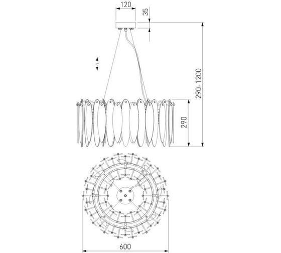 Подвесной светильник Bogate's 324/8 хром a050349