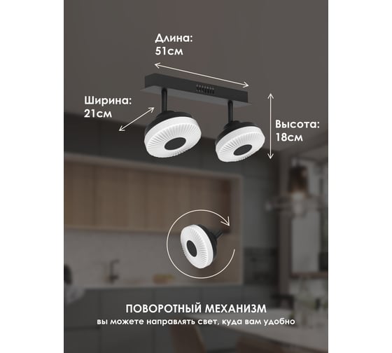 Потолочный светильник Мелодия Света 054-L10-2 BK 000021545
