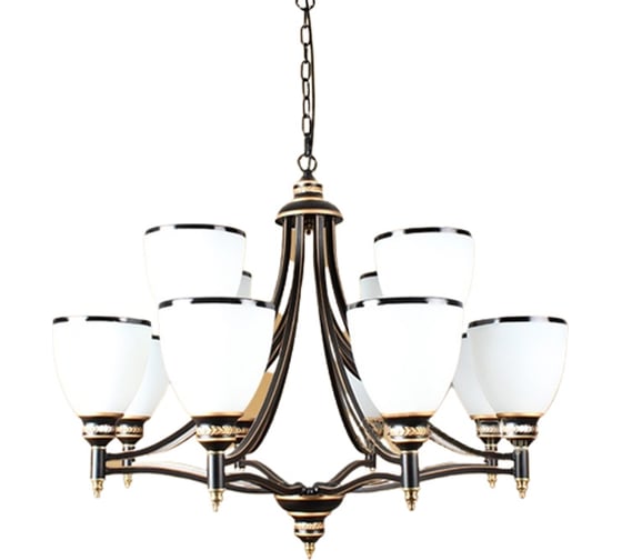 Подвесная люстра Мелодия Света J6042-A-8+4 BK+GD 000023685 1