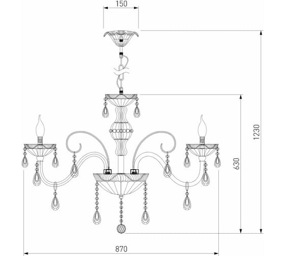 Подвесной светильник Bogate's 248/8 strotskis серебряный 00000076414