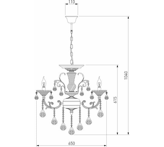 Подвесной светильник Bogate's 278/6 strotskis серебряный 00000080756