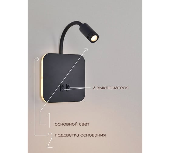 Настенный светильник Мелодия Света 8013W 11W BK 000028246