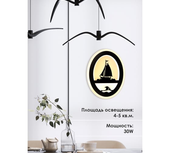 Настенный светильник Мелодия Света 6127W 30W BK 000022111