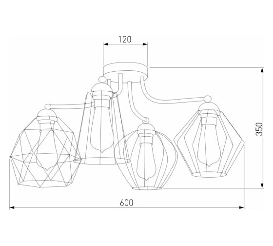 Потолочный светильник TK Lighting - 1645 / galaxy 4 черный 00000080047