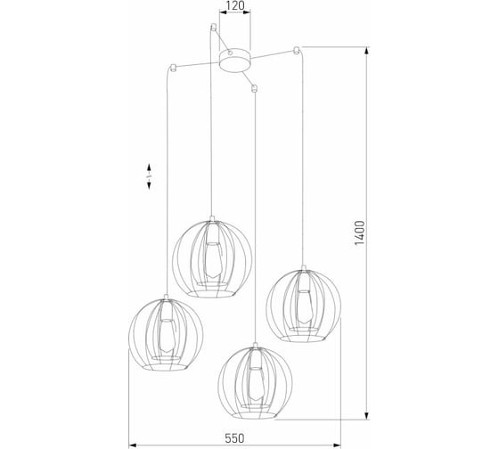 Подвесной светильник TK Lighting - 6598 / jaula черный a059252