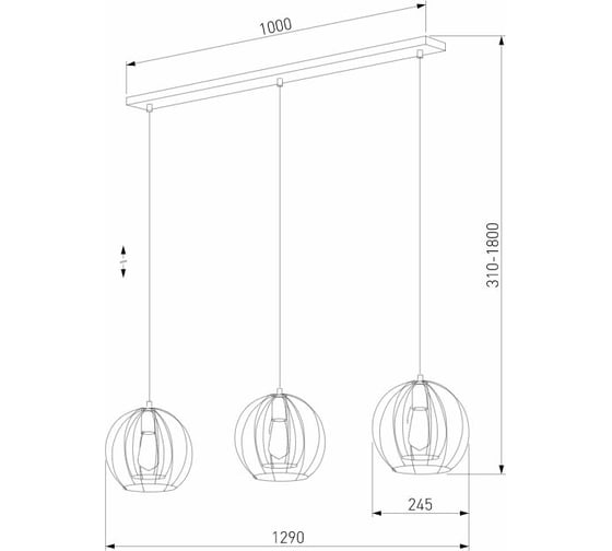 Подвесной светильник TK Lighting - 6599 / jaula черный a059255