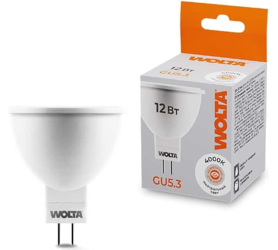 Светодиодная лампа Wolta 12Вт 4000K GU5.3 25SPAR16-230-12GU5.3 1