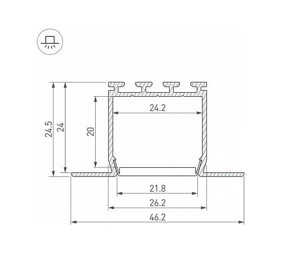 Профиль Arlight PLS-LOCK-H25-FM-2000 WHITE 2 м 0 33134 033134