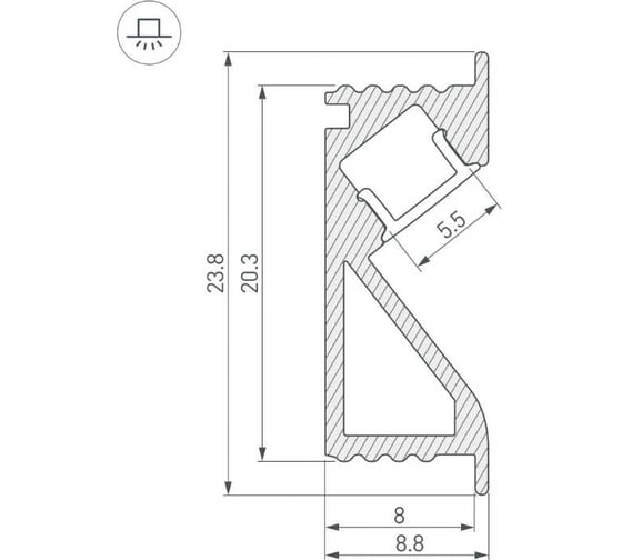 Профиль Arlight SL-BEVEL-2000 ANOD 2 м 0 311201 0311201