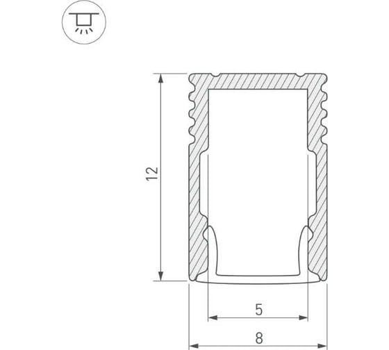 Профиль Arlight SL-MINI-8-H12-2000 ANOD 2 м 0 23714 023714
