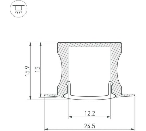 Профиль Arlight с экраном ALU-SLIM-H15-F-2000 ANOD+FROST 0 18243 018243