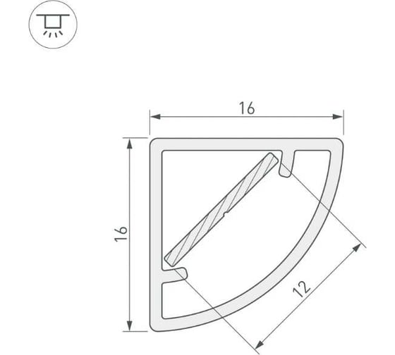 Профиль Arlight WPH-KANT-H16-2000 OPAL 2 м 0 23166 023166