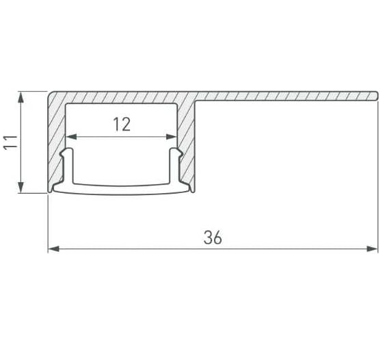 Профиль Arlight ARH-DECORE-S12-LINE-EDGE-2000 ANOD 2 м 023894