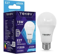 Светодиодная лампа TOKOV ELECTRIC 15Вт А60 6500К Е27 176-264В TKE-A60-E27-15-6,5K