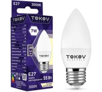 Светодиодная лампа TOKOV ELECTRIC 7Вт С37 3000К Е27 176-264В TKE-C37-E27-7-3K
