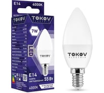 Светодиодная лампа TOKOV ELECTRIC 7Вт С37 4000К Е14 176-264В TKE-C37-E14-7-4K