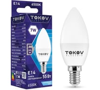 Светодиодная лампа TOKOV ELECTRIC 7Вт С37 6500К Е14 176-264В TKE-C37-E14-7-6,5K