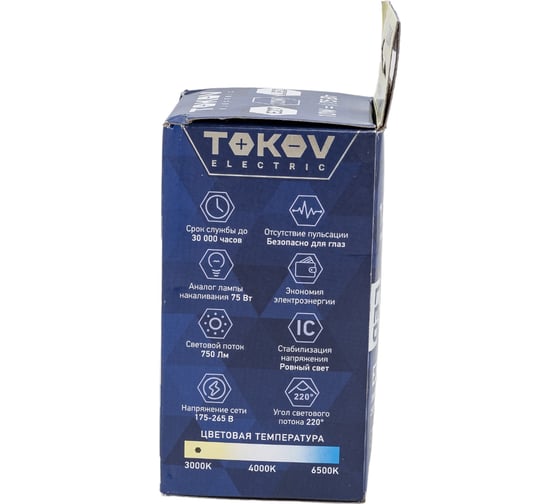 Светодиодная лампа TOKOV ELECTRIC 10Вт А60 3000К Е27 176-264В TKE-A60-E27-10-3K