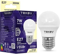Светодиодная лампа TOKOV ELECTRIC 7Вт G45 3000К Е27 176-264В TKE-G45-E27-7-3K