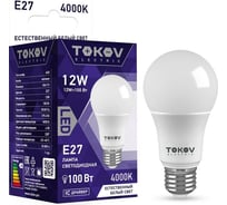 Светодиодная лампа TOKOV ELECTRIC 12Вт А60 4000К Е27 176-264В TKE-A60-E27-12-4K