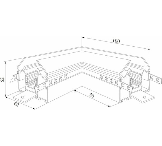 Внутренний угловой коннектор для шинопровода Elektrostandard в натяжной потолок Slim Magnetic (2 шт.) 85124/00 черный a062151