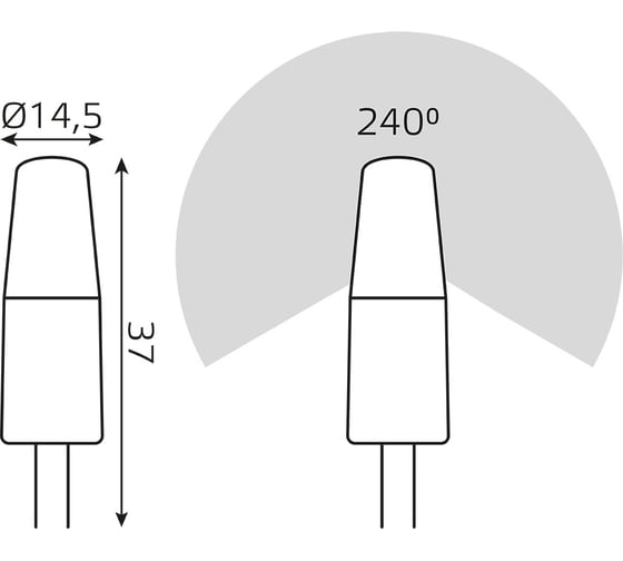 Лампа Gauss Elementary g4 12v 3w 210lm 3000k силикон LED 10713