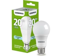 Светодиодная лампа GENERICA A60 груша 20Вт 230В 6500К E27 LL-A60-20-230-65-E27-G