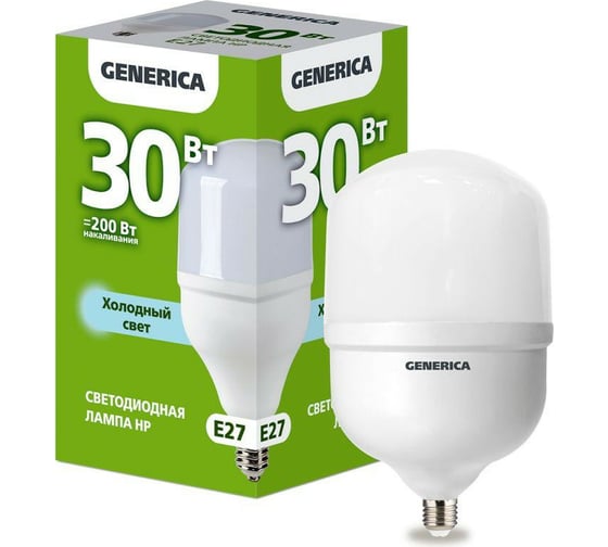 Светодиодная лампа GENERICA HP 30Вт 230В 6500К E27 LL-HP-30-230-65-E27-G